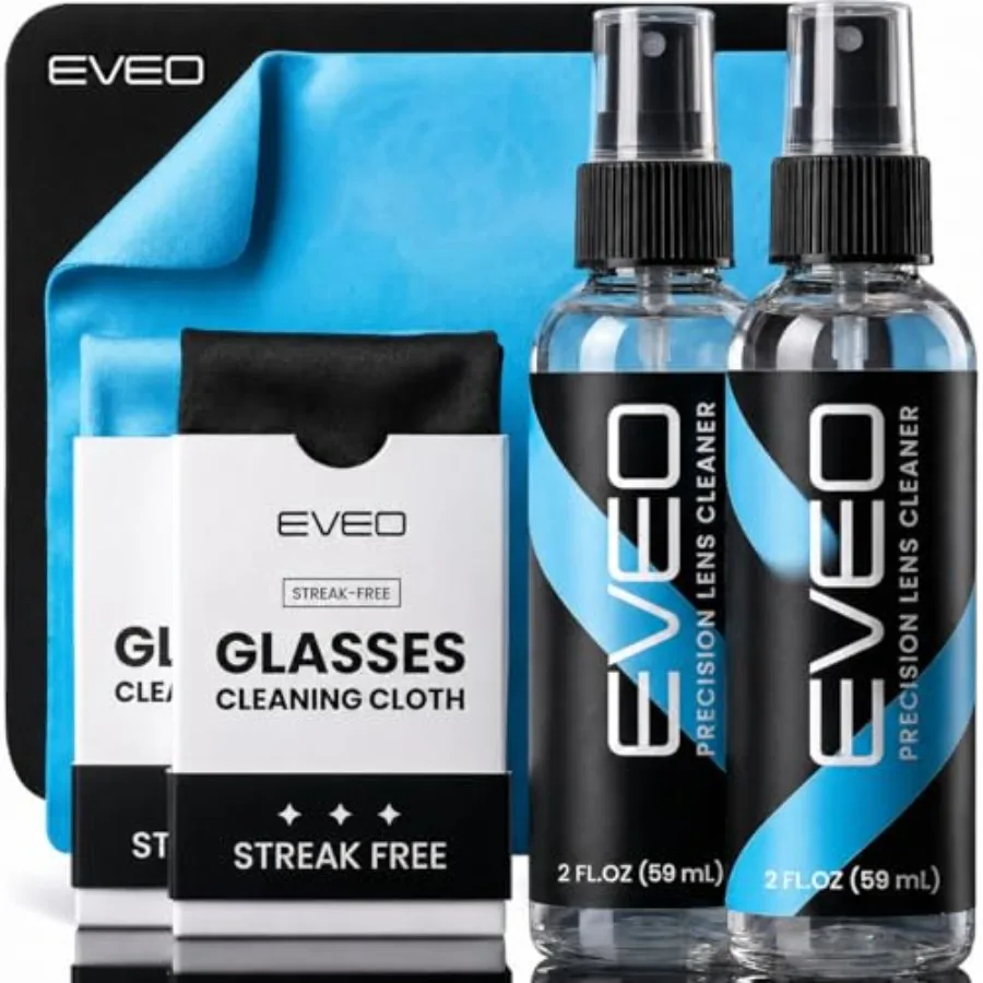 No Streak Eyeglass Cleaner Spray with Microfiber Cloth
