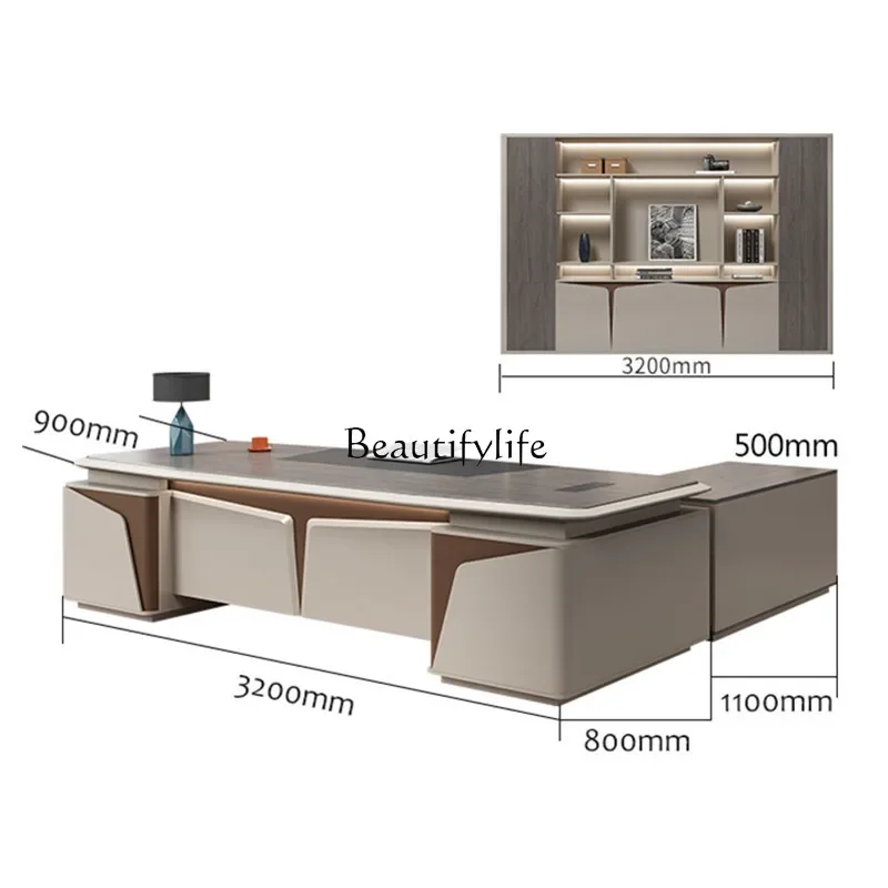 Simple modern light luxury boss table high-end atmosphere president table office