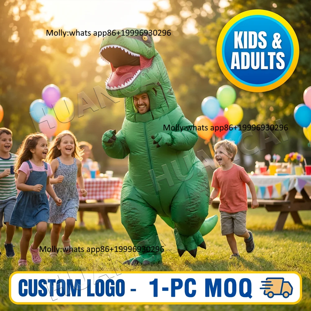 Party Cosplay  Mascot Dino Costume Trex Blow up Suit Inflatable T Rex Dinosaur Costume Wholesale Custom Halloween  Adult
