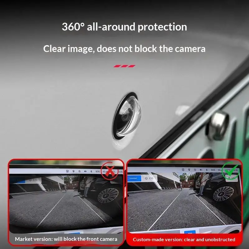 Car Camera Lens Protector 2PCS Universal Fit Easy Install Rear Backup Cover with Scratch Resistance