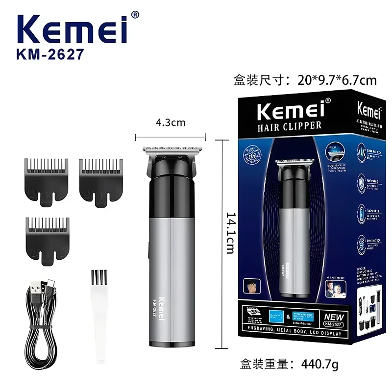 

Manufacturer Cordless Rechargeable Hair Clipper Km-2627 Strong Power Hair Clippers Trimmer