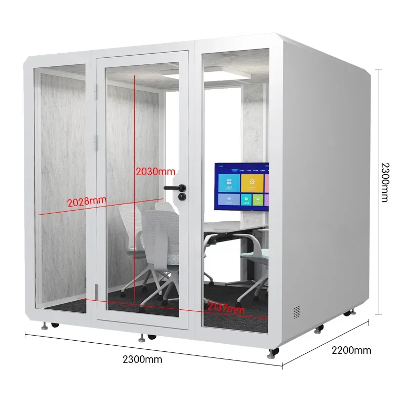 for OEM Removable Soundproof Station Multi Function Live Webcast Studio Office Phone Pod with Beautiful Steel Profile Frame
