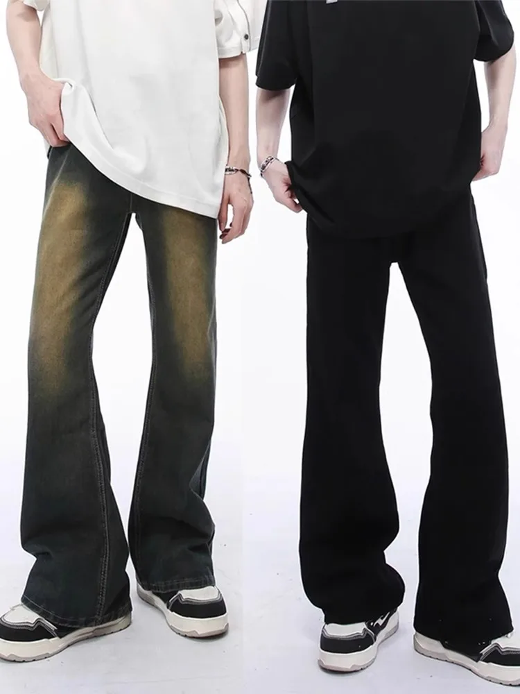 

Мужские джинсы American Waed adient Micro Flare, зауженные, прямые, в стиле High Street, с эффектом изгиба, молодежный тренд