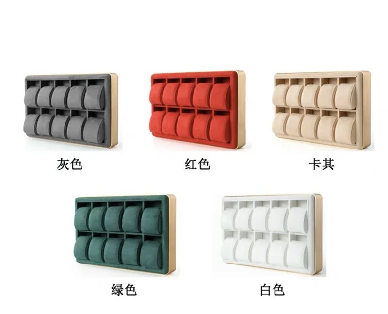 10 Grids Watch Storage Box Metal Round Edge Jewelry Organizer Tray Men's and Women's Wrist Watch Display Prop