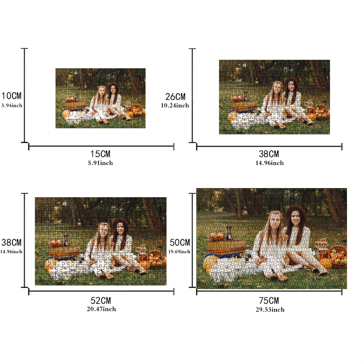 35/300/500/1000 Uds. Rompecabezas de fotos personalizado rompecabezas de pareja para cada pieza es única-piezas se ajustan a juntas perfectas