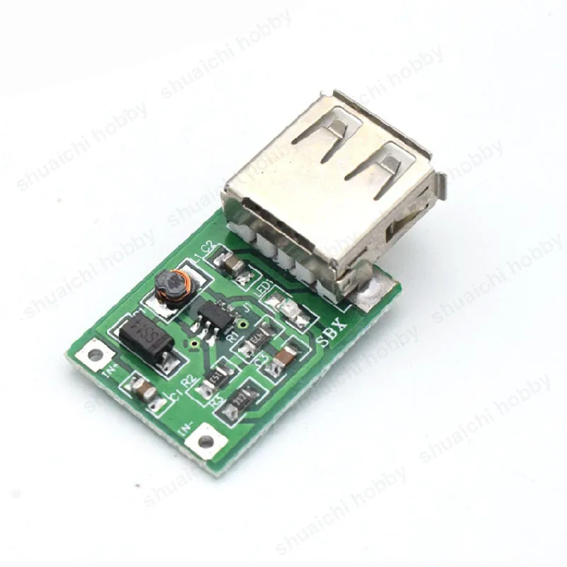 10PCS DC-DC 0.9-5V to 5V Boost Converter USB Step-up Module Circuit Board with Indicator Light for RC Airplane Model Accessories