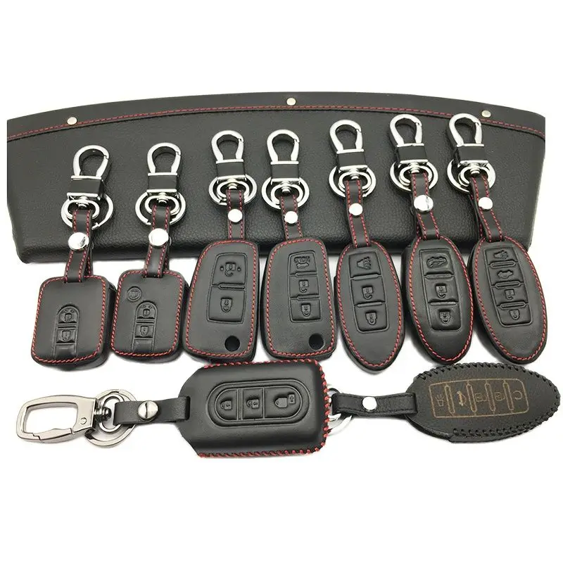 Leather Car Remote Key Case Cover For Nissan Qashqai J11 X-Trail T31 T32 Vampira Pathfinder Murano Teana Juke Accessories Shell