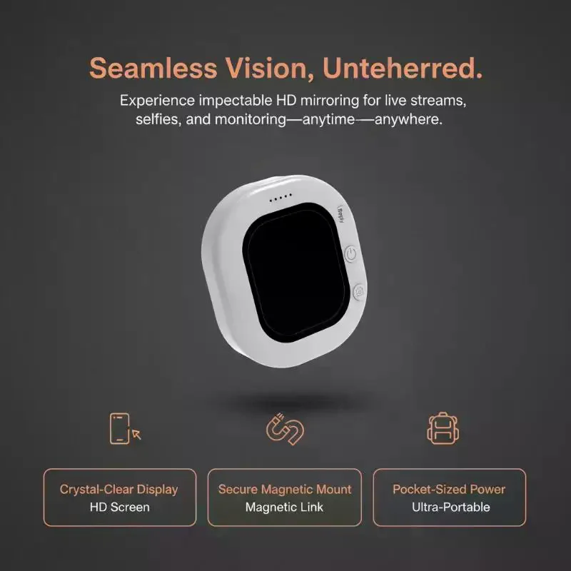 Mini Wireless Magnetic Phone Screen Projector Mobile Phone Rear Camera Selfie Video Camera For Vlog Live Selfie Screen