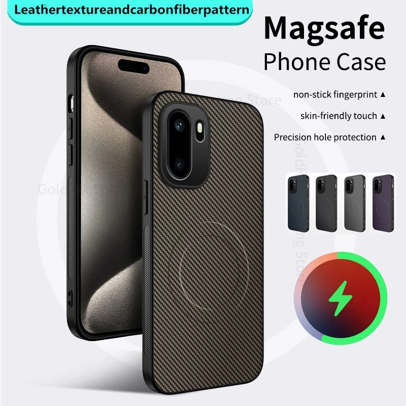 

For Magsafe Carbon Fiber Phone Case For OnePlus Ace 6 5 Racing Wireless Charging Phone Bumper Cover For Oneplus Ace 5 Ultra 3 2V