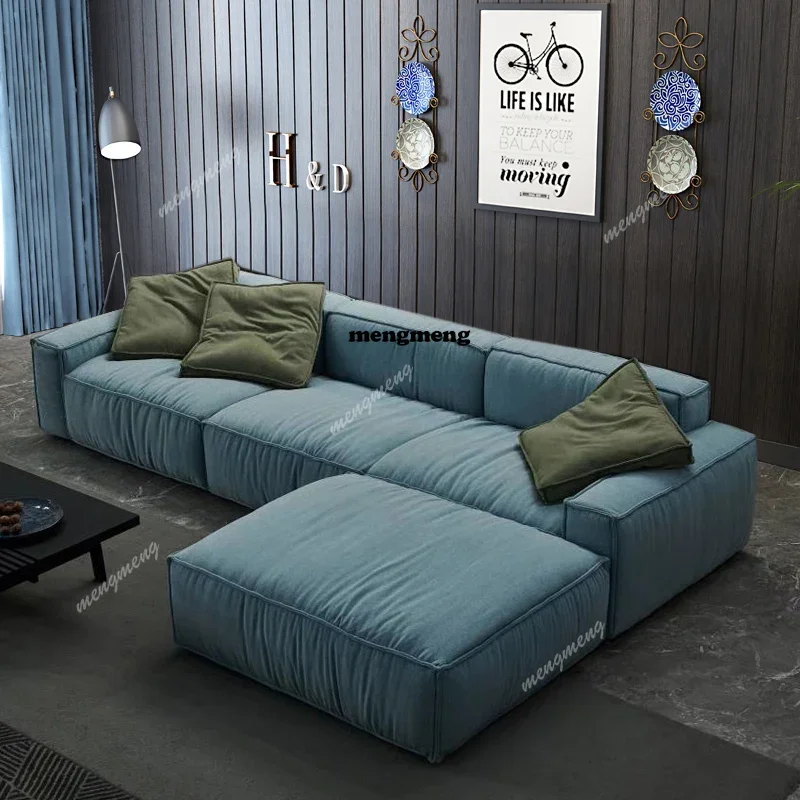 

Best seller Modern light luxury sofa Italian minimalist style luxury high-end living room latex technology cloth full sofa