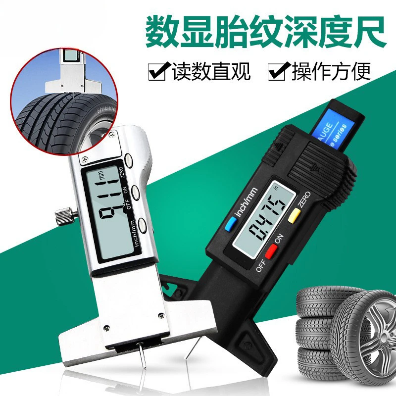 1PC Digital 0-25mm Tread Vernier Caliper Plastic Electronic Digital Display Tire Pattern Depth Ruler Measuring Tools Repair