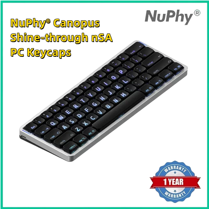 NuPhy® Canopus Shine-through nSA PC Keycaps Black Air60 HE / Nos75