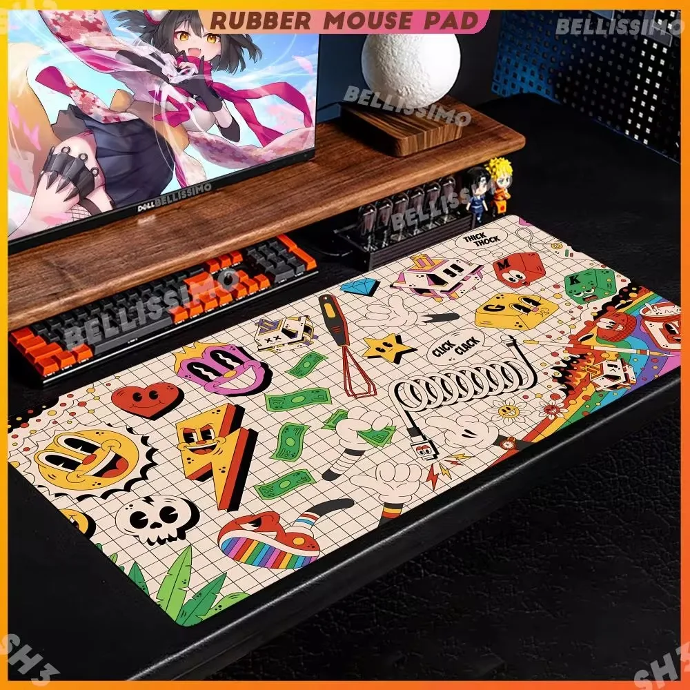 Tapis de souris en caoutchouc antidérapant toutes tailles, art Edgelock, polymères de souris en caoutchouc, Moudescriptif ads, bloc-notes étudiant, tapis de clavier Gamer, cadeau petit ami