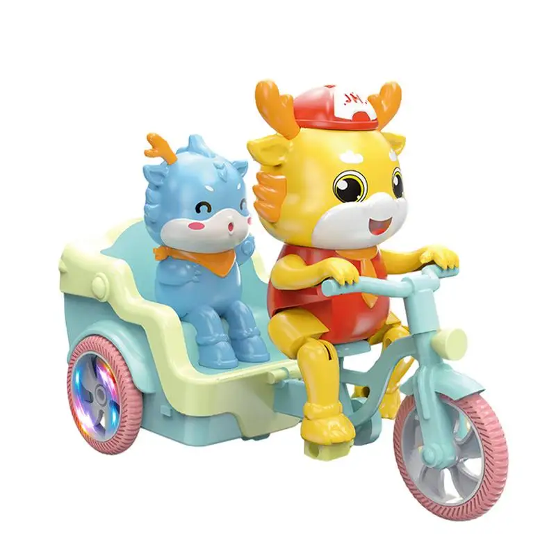 

Dancing Dragon Toy Electric Stunt Cycling Toy With Music & Light Electric Stunt Tricycle Toy Mini Tricycle Toy For Kids Cartoon