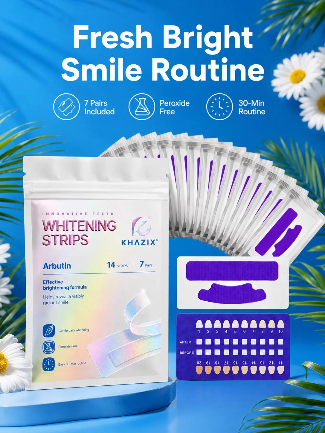 7 pairs Dental Care Strips Oral Hygiene Teeth Patch Fresh Breath Mouth Cleaning Strips for Daily Use