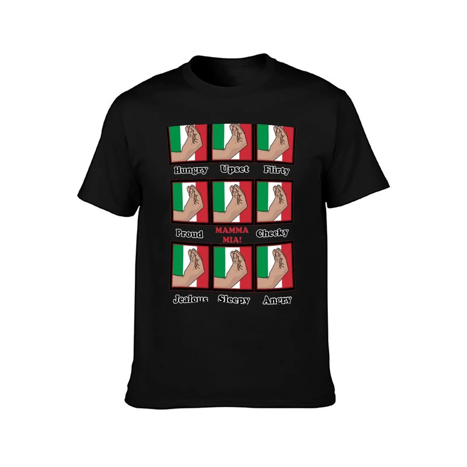 Italian gestures emotions chart T-Shirt High Quality Durable T-Shirt