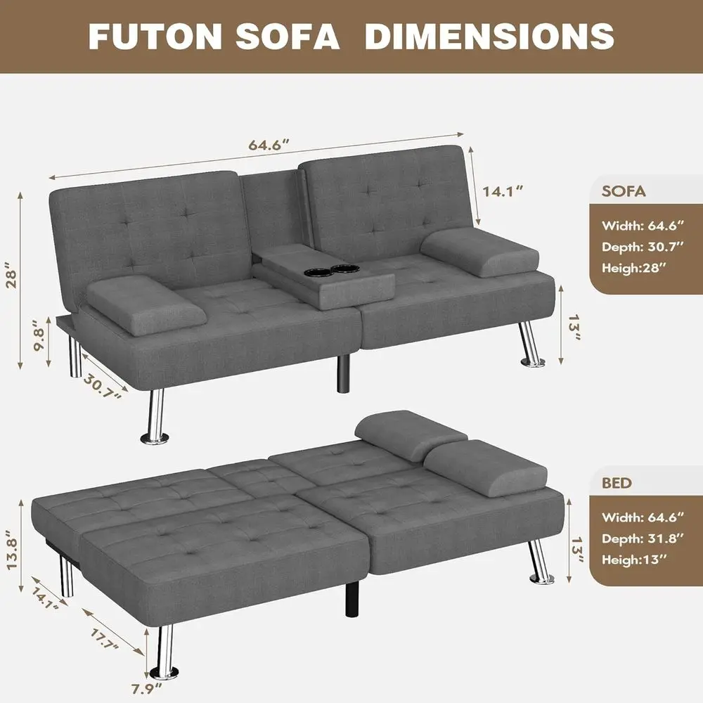 Convertible Futon Sleeper Mechanism showing Recline Angles