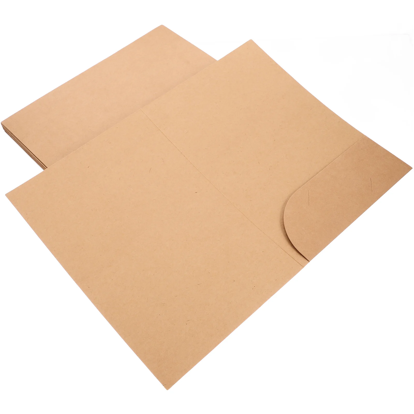 10Pcs Paper File Folder Kraft Paper Simple Design Easy Open Close Button Closure Document Organizer for Office School