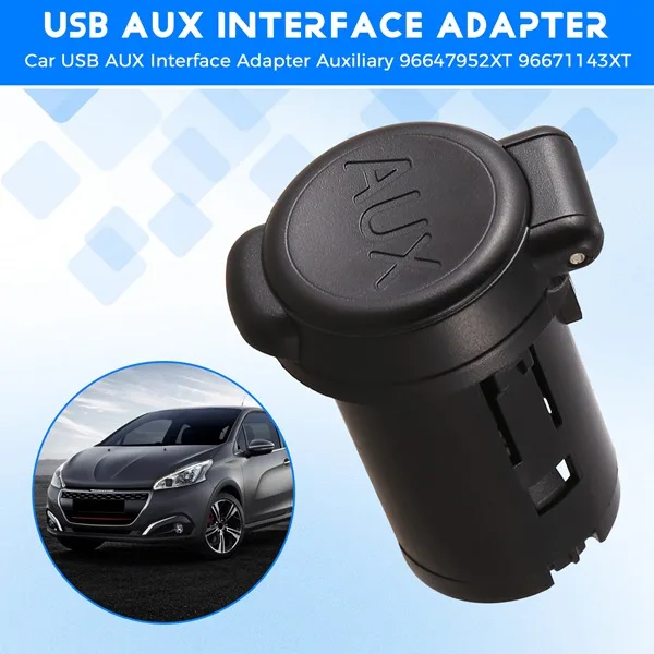 Car USB AUX Interface Adapter Auxiliary USB Plug Socket for Peugeot Citroen Car 96647952XT 96671143XT