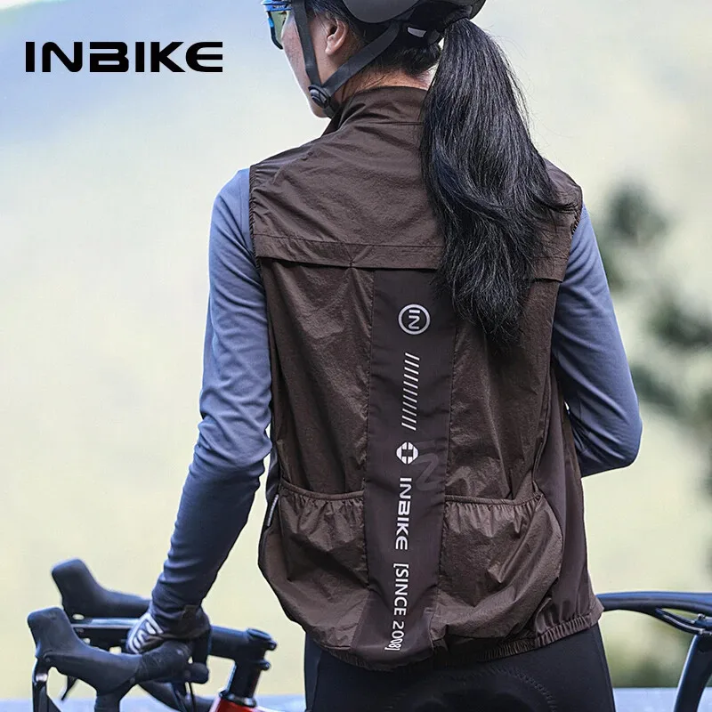 

INBIKE Cycling Vest Women Sleeveless Lightweight MTB Road Bike Clothing Windbreakers Reflective Windproof Quick Drying Breathabl