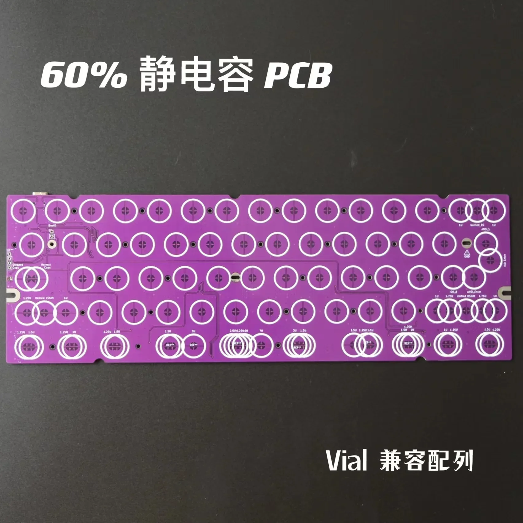 GH60 multiple layouts Topre pcb Capacitive Keyboard VIAL Remap HHKB RF layout