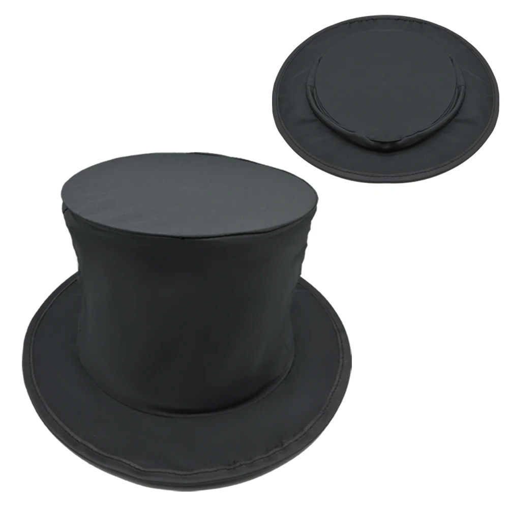 Black Folding Magic Top Hat Magic Tricks Anything Appears from Empty Hat Stage Magic Professional Magic Props for Beginner