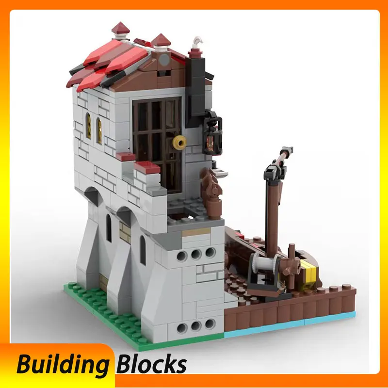

Spot MOC-241224 419pcs Medieval Castle Seaside Market Shipyard DIY Small Particle Assembly Building Blocks Puzzle Toy Model Gift