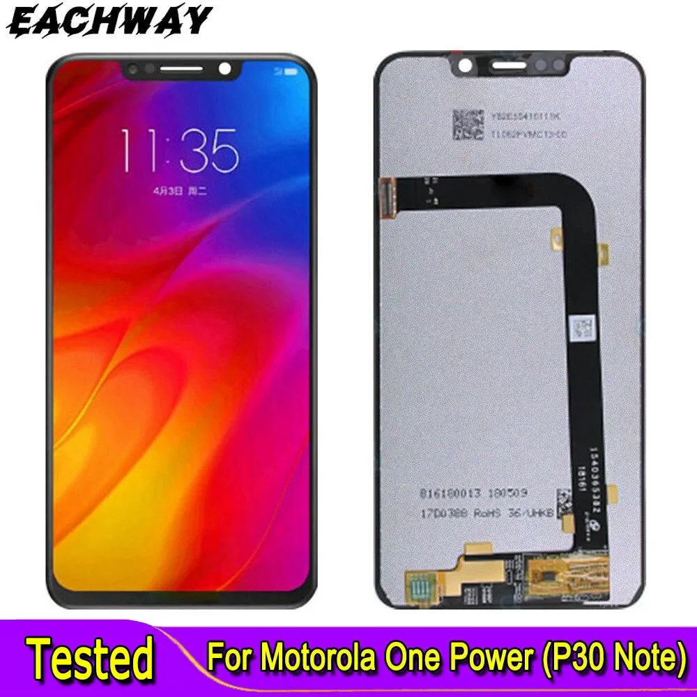 

6.2" For Motorola One Power LCD Display Touch Panel Screen Digitizer Assembly For Motorola P30 Note XT1942 Screen Replacement