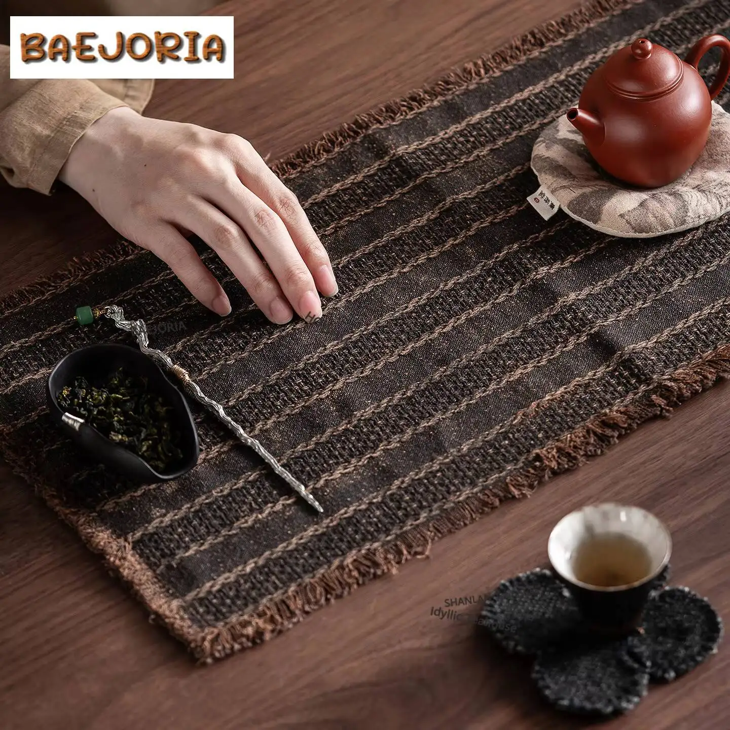 Cloud Gauze Tassel Tea Table Mats Creative Tea Placemat Drink Coaster Dinner Table Cloth Mat For Tea Accessories Decoration Gift