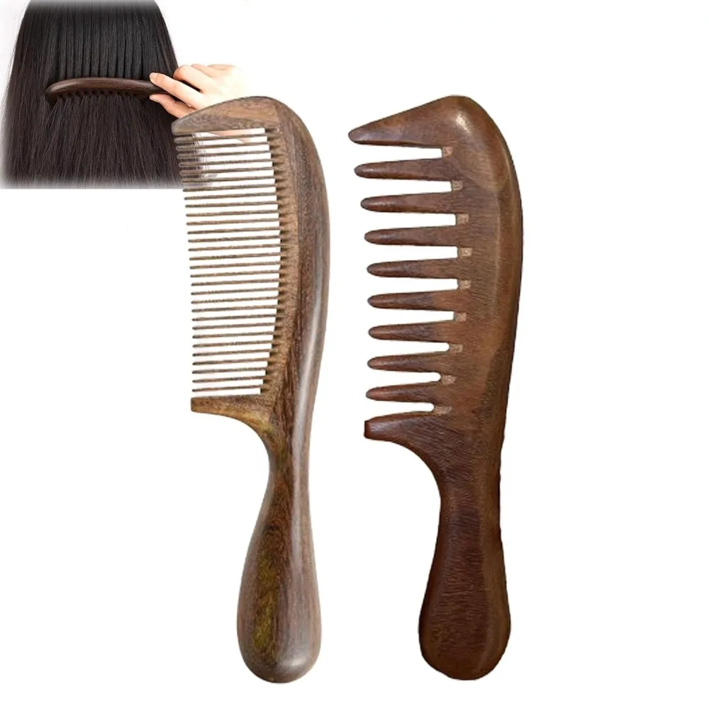 New Natural Labor Wooden Comb Meridian Massage No-snags Massage Comb Anti-static Straight Wood Comb Women