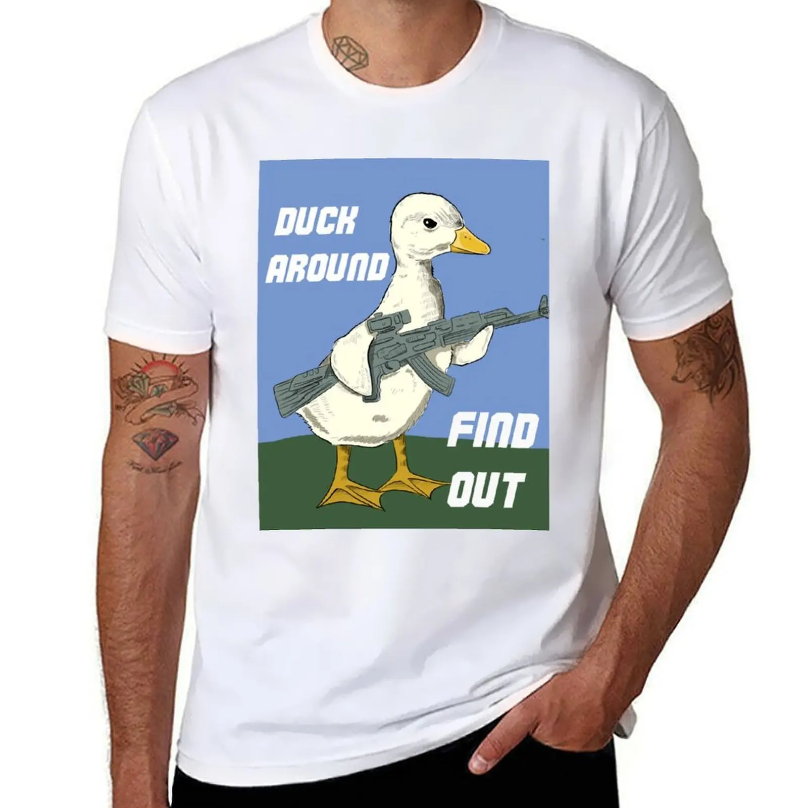

Duck Around Find Out T-Shirt man t shirt cotton t shirt for man 100 percent cotton T-Shirt