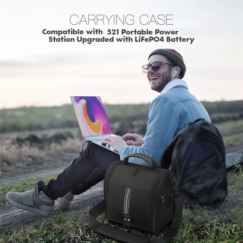 Carrying Bag For Anker 521 For AR-02 Portable Power Station Waterproof Anti-Drop Travel Case With Shoulder Strap