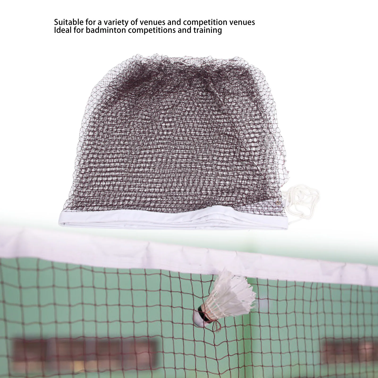 Badminton Net Only Portable Replacement Single Side Stitching Backyard Polyester Daily Training Exercise Competition