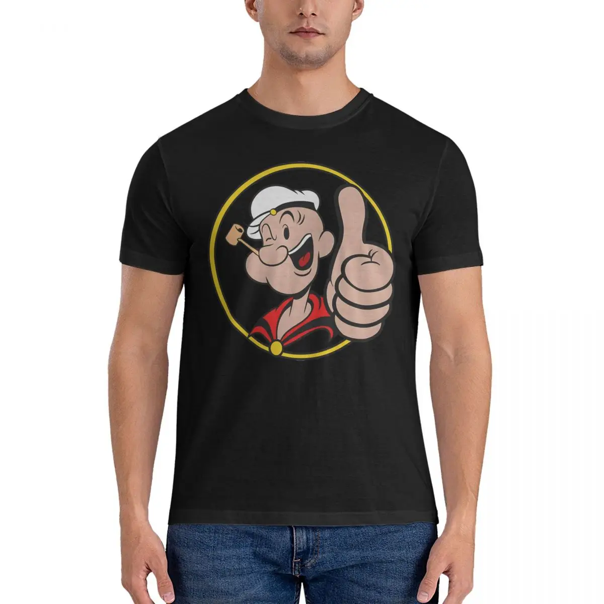 Maglietta buona da uomo P-Popeye 100% cotone top per il tempo libero manica corta O collo T-Shirt Idea regalo T-Shirt