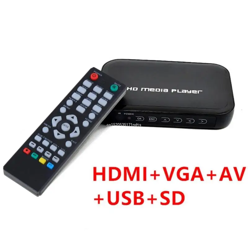 Reproductor multimedia 110-240V Mini reproductor Digital 1080P soporte caja USB MP3 MKV con Control remoto