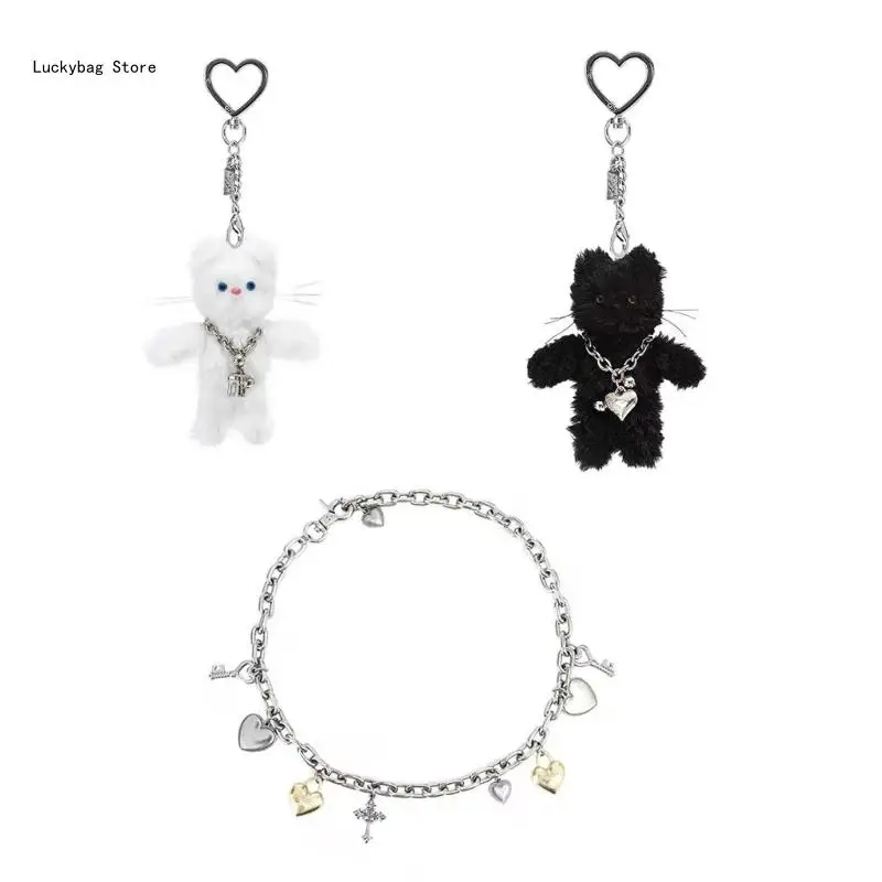 

Stylish Cats Themed Accessory Bag Charm Waist Chain Keychain Pendant for Pants