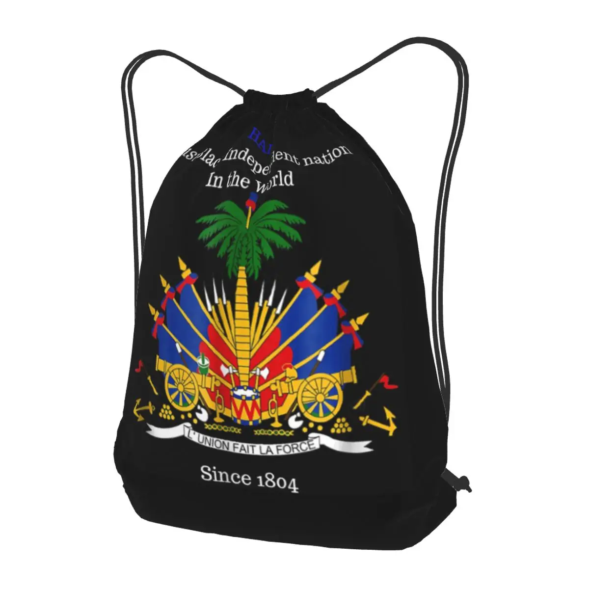 

Haitian Flag Great For Independence Day Celebration Backpacks Fashion DrawstringBags Sports Bag Book Bags for Man Woman Students