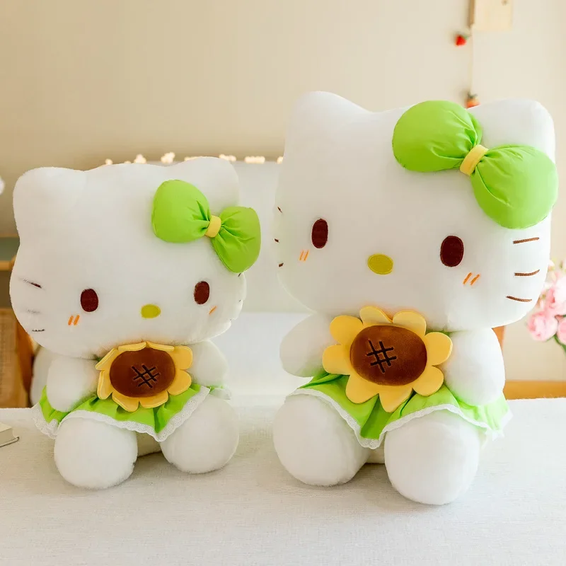 

35/45/55CM Kawaii Sanrio Plush Toy Hello KItty Doll Plush Toy Cute Sunflower Plushies Pillow Birthday Gift Home Decoration