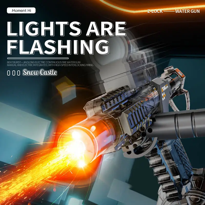 2026 Long Range Shooting Electric Water Gun Toys Automatic Fights Toy Sensor Muzzle Flame Squirt Gun Summer Beach Pool Party Toy view 5