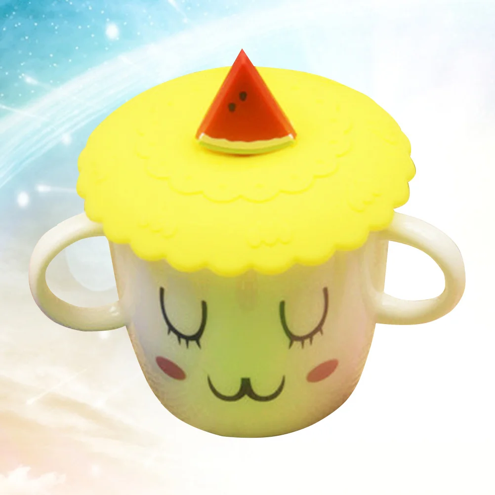 

Dustproof Silicone Cup Lid Watermelon Shaped Leakproof Airtight Suction Seal Cover For Mug Tumbler Reusable Food Grade Kitchen