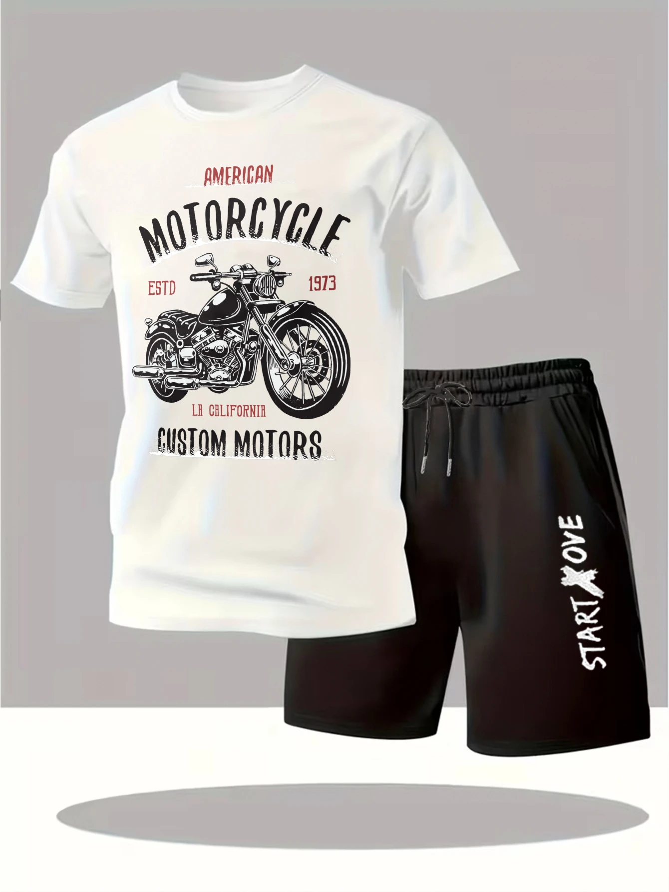 

Мужские комплекты 2025: Новинка! Модный спортивный костюм для мужчин, комплект с графическим принтом, свитшот и шорты с коротким рукавом.