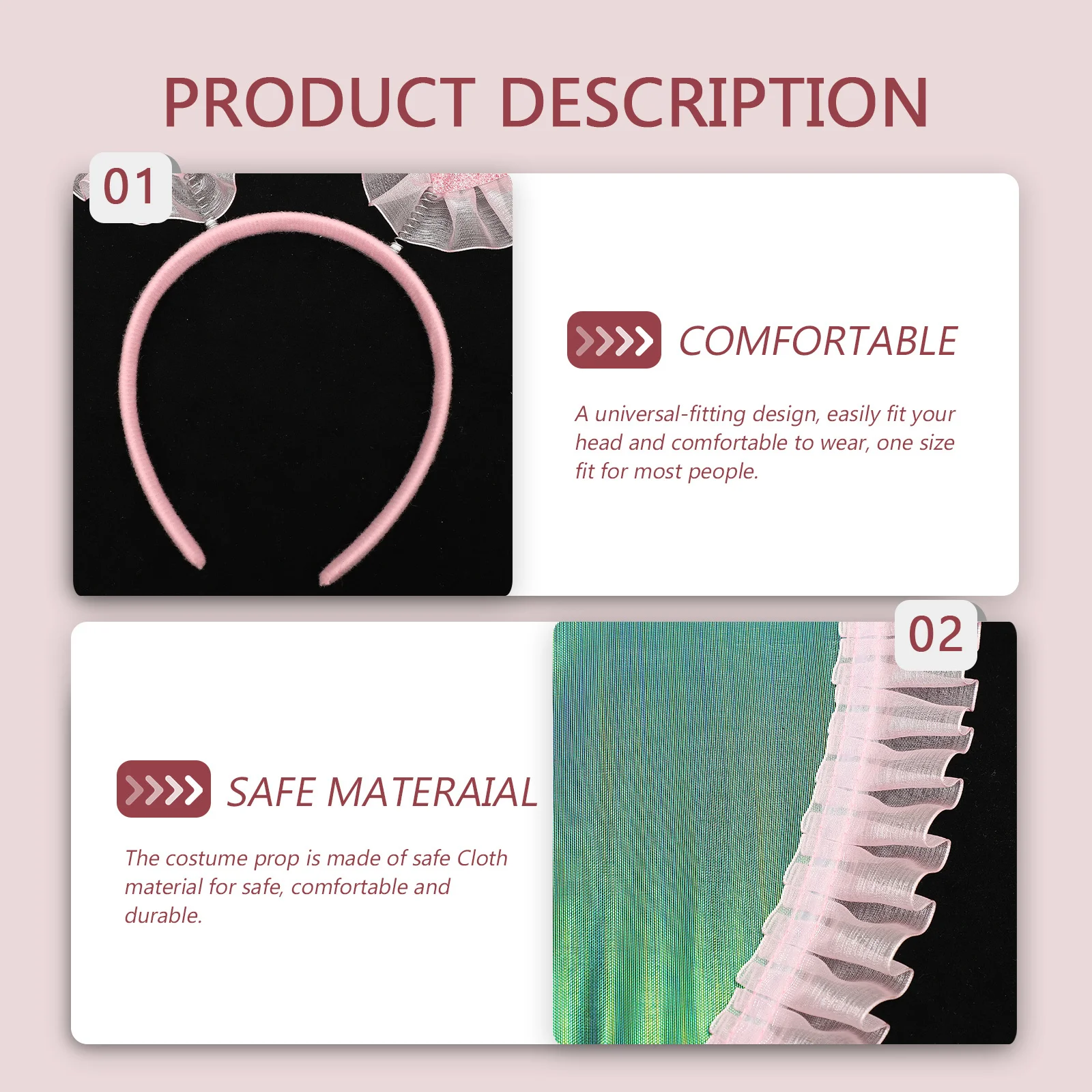 

1 set 1 Set Angel Wing Headband For Women Girls Halloween Costume Prop Light Cosplay Fairy Wing Decor Accessory