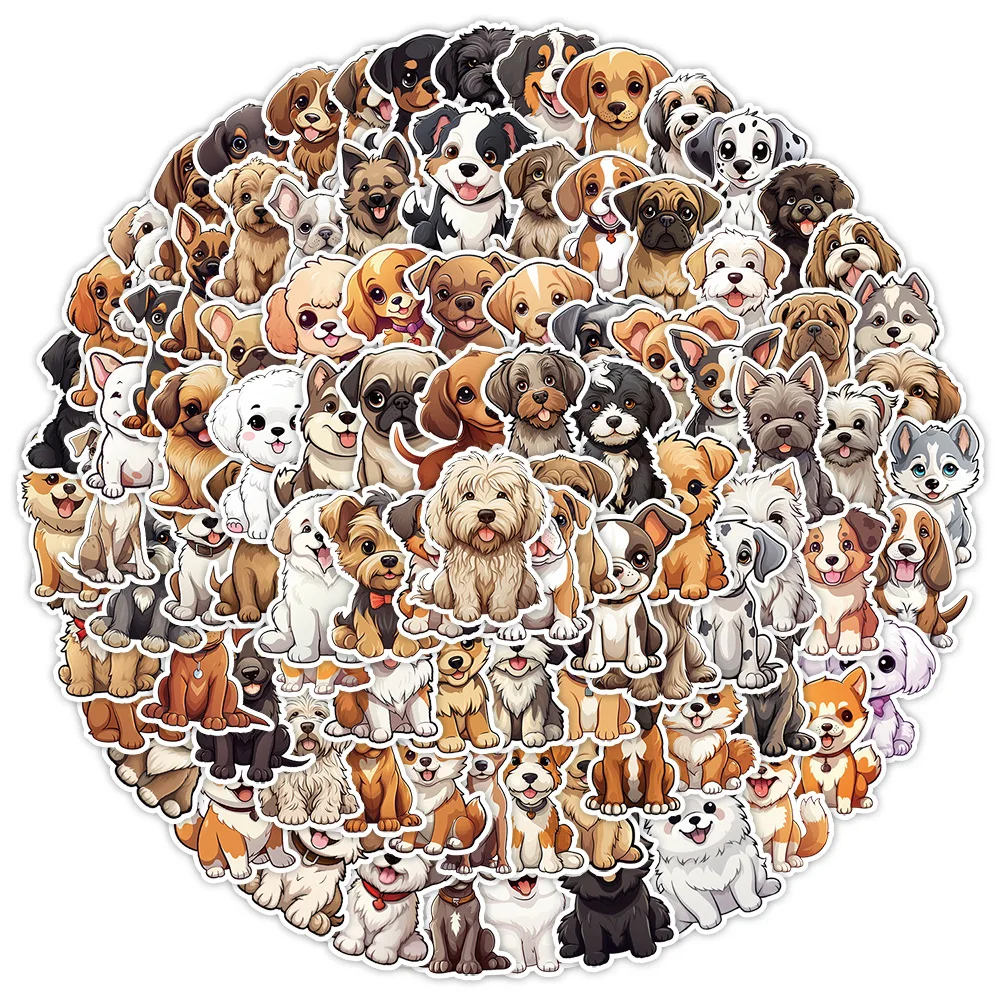 10/100Pcs Cute Puppy Dogs Stickers Dog Kawaii Pet Cartoon Animals Gift Waterproof Stickers for DIY Laptop Phone Decoration