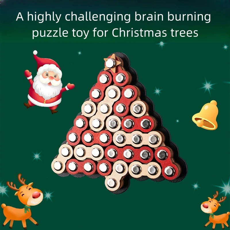 

A Highly Challenging Chain Puzzle Christmas Tree Game Brain Teaser Toys Adults And Children Boring Relieving Stuffy Brain Toys