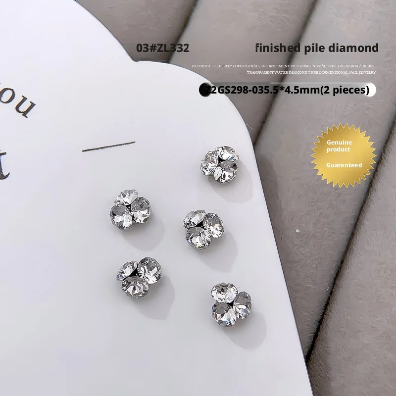Ultra-Sparkling Stacked Crystal Diamonds Gems Nail Drill Pile Diamonds Balls Nail Finished Rhinestones Nail Jewelry Accessories