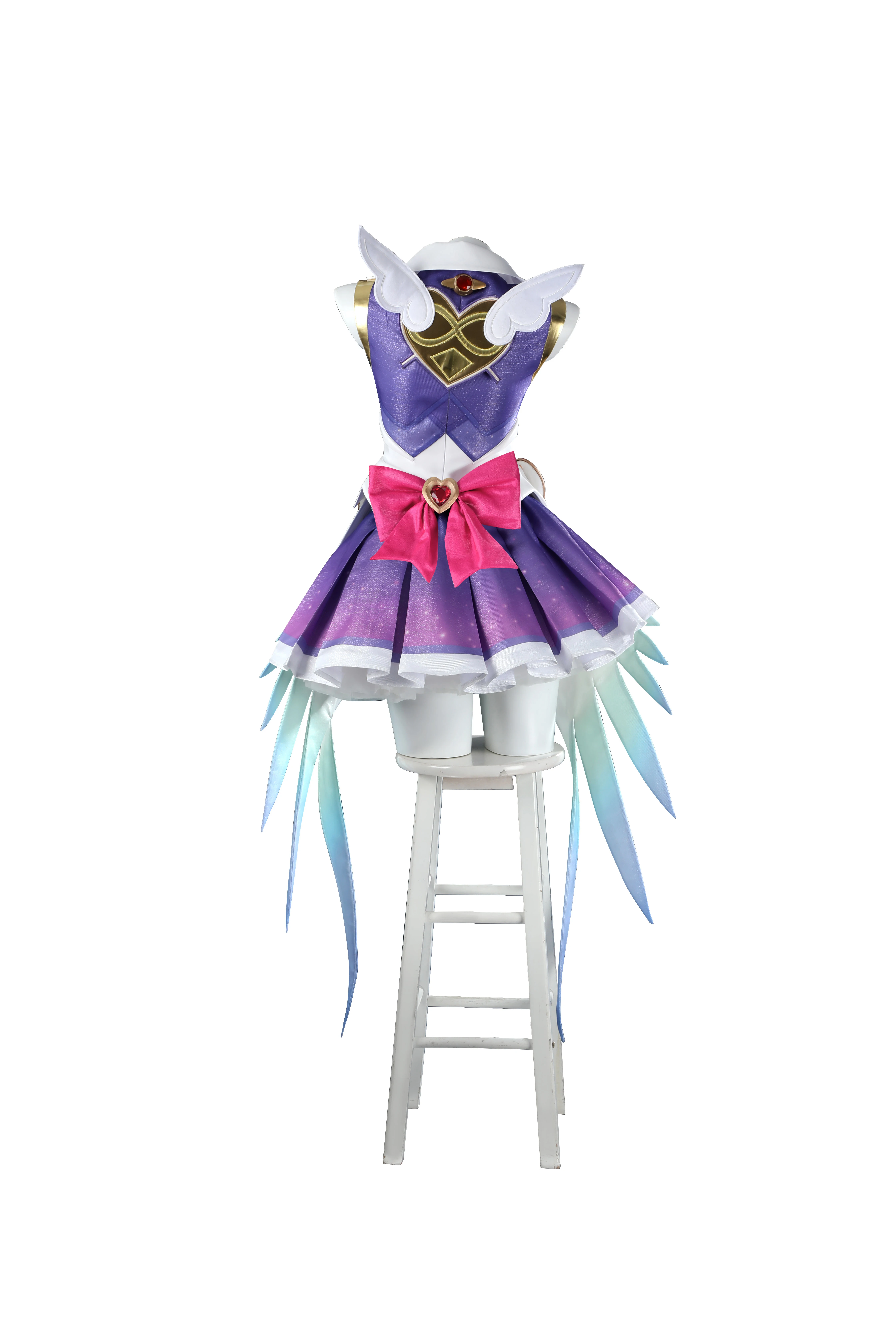 زي تنكري للفتيات السحرية من Game OW Kiriko فستان نسائي لطيف أرجواني مع جوارب وربطة عنق للهالوين ملابس المسرح التنكرية