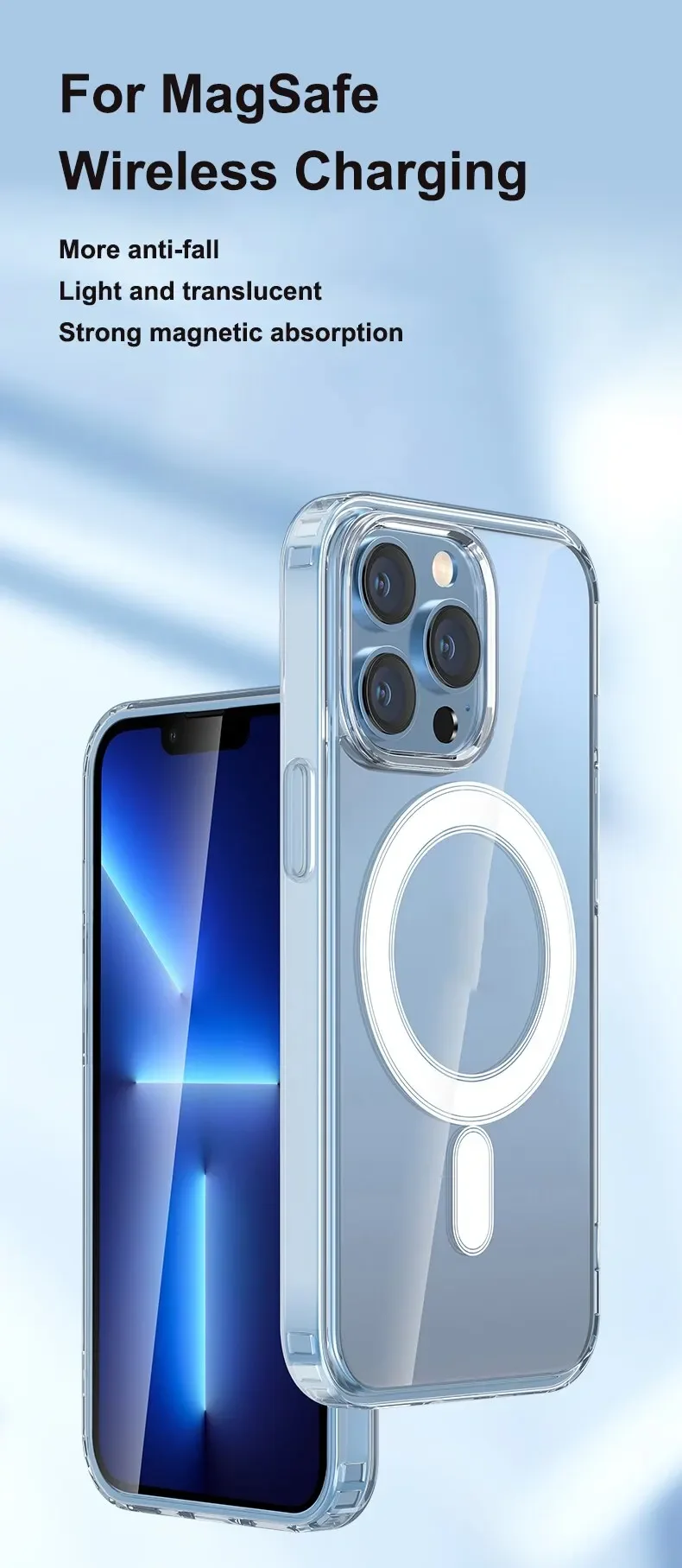 Clear Crystal Original Magnectic Phone Case For iPhone 17 17 Air 16 Pro 15 14 Pro Max 13 12 11 Magsafe Wireless Charging Cover