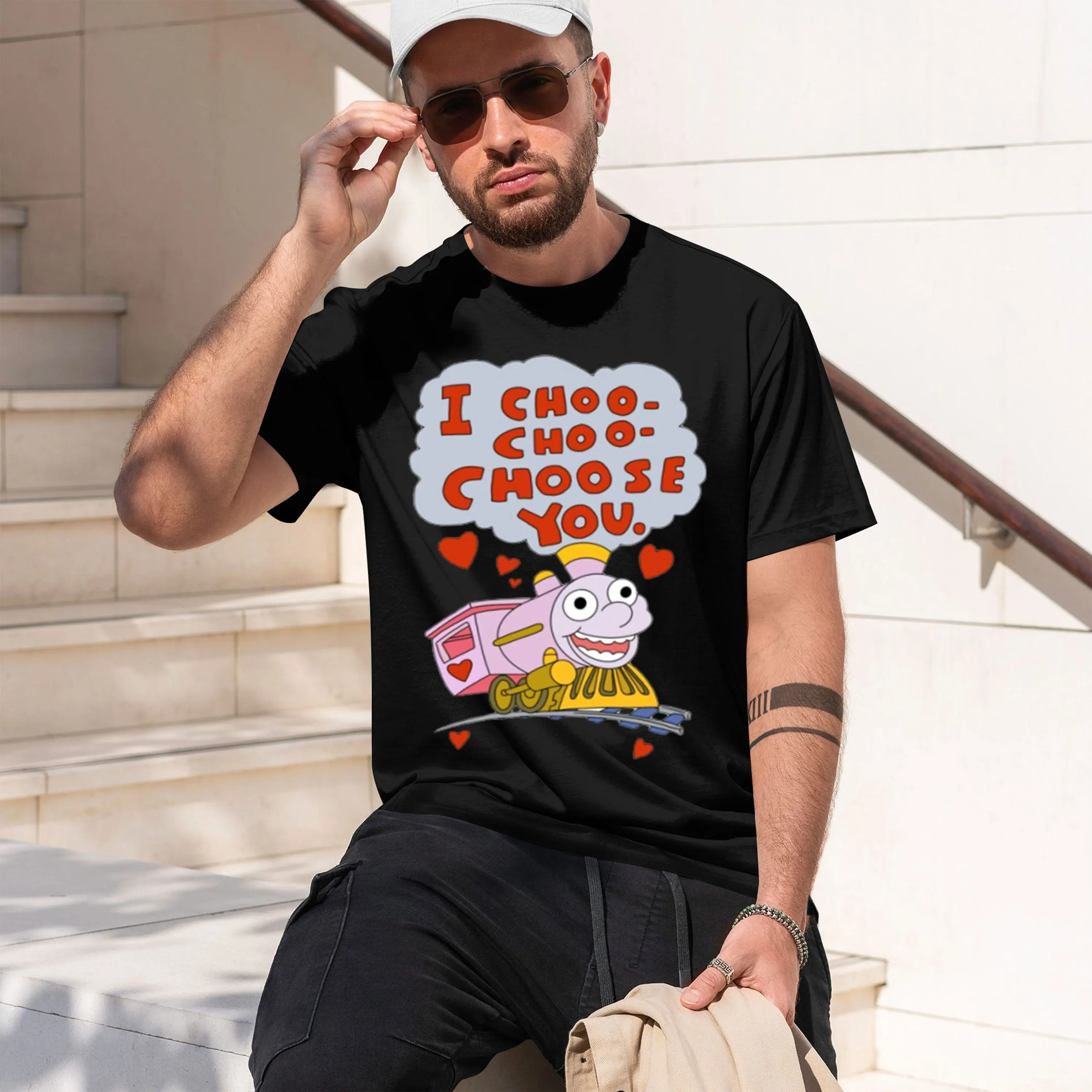 Camiseta de manga corta con cuello redondo para hombre, modelo nuevo 2026, con estampado de I He My Crusty Eyed White g Sticker, estilo clásico informal, disponible en varios colores.