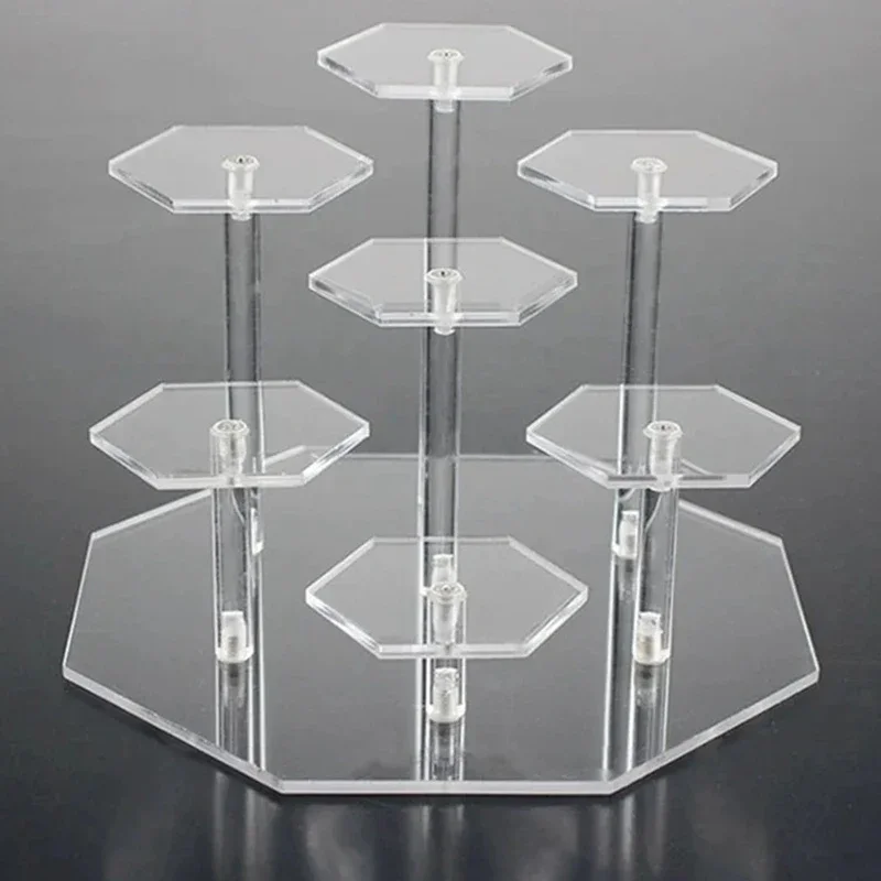 

Acrylic Clear Display Stand Dessert Jewelry Perfume Doll Organizer Storage Display Holder Organization Storage Shelf 7-Tiers