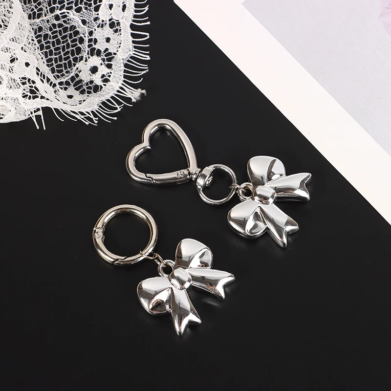 Fashion Keychains Bow Pendant Hearts Round Rings Key Rings For Women Men Friendship Gift Handbag Decoration Handmade Jewelry